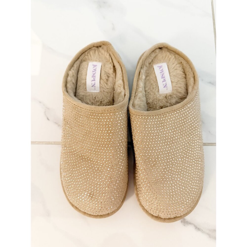Joyspun Women's Studded Slippers in Tan 8 - Picture 4 of 10